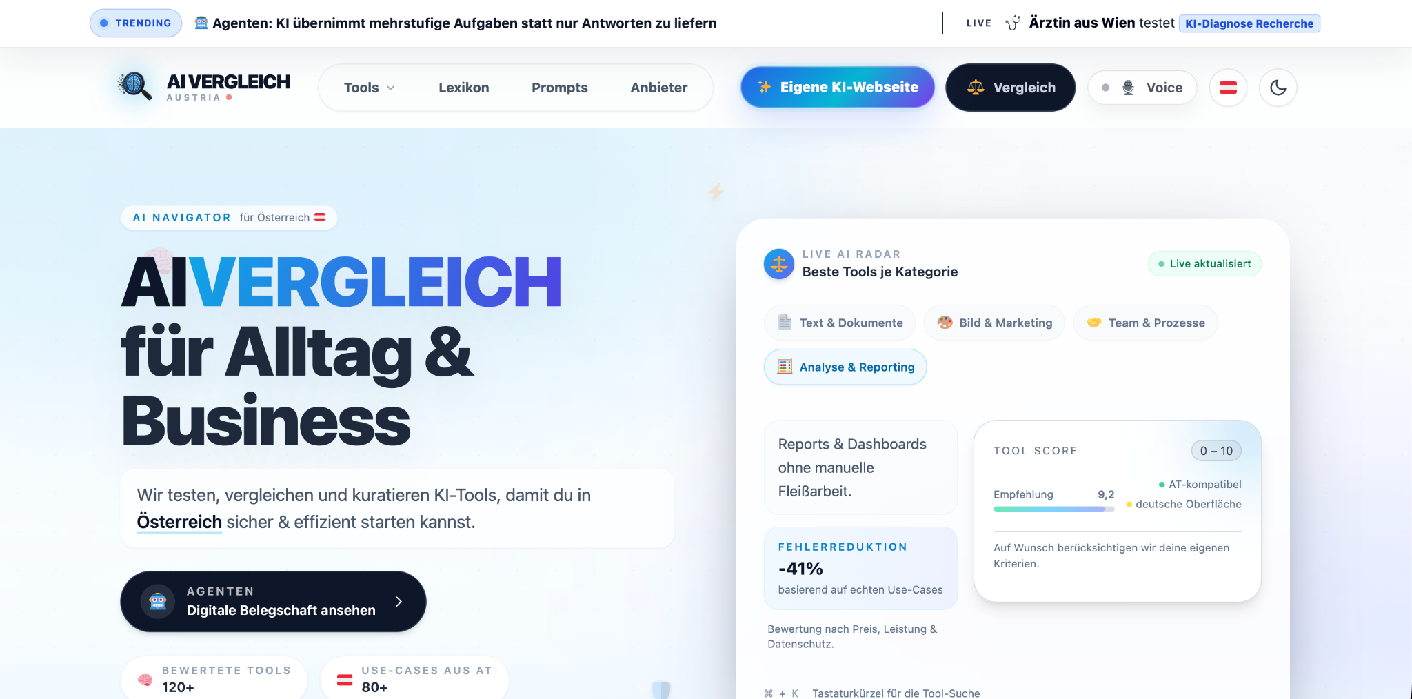 AIvergleich Plattform Vorschau