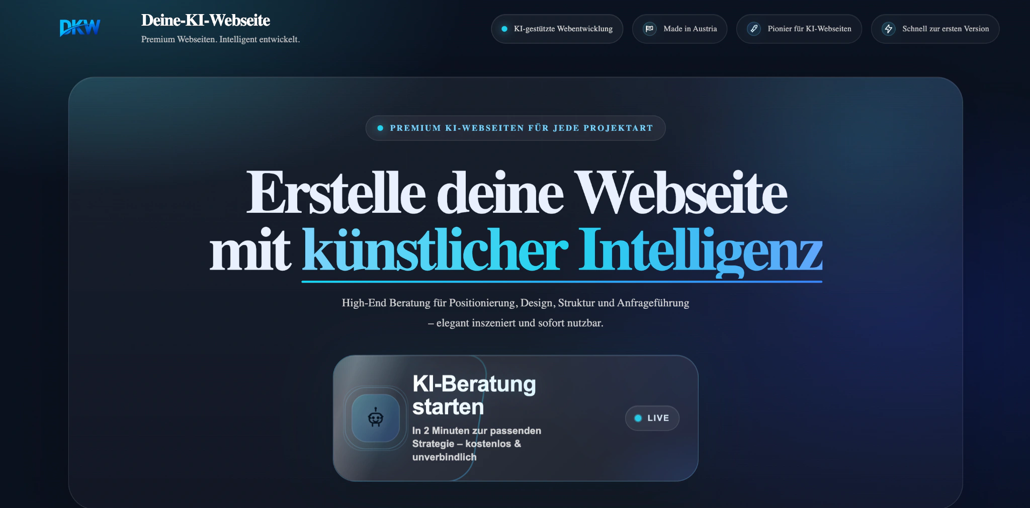 Deine KI Webseite